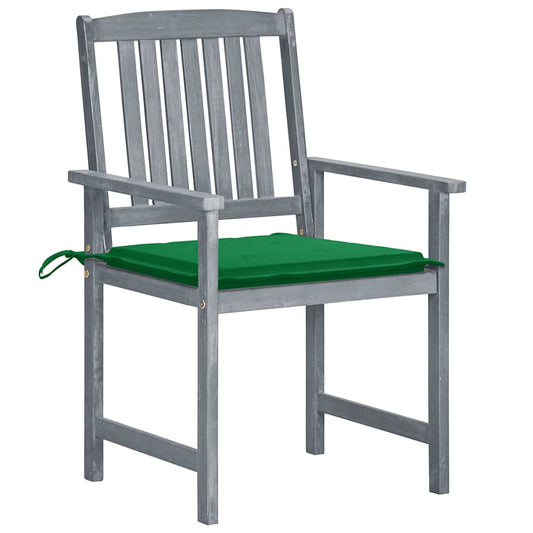 Sedie da Giardino con Cuscini 6 pz in Massello di Acacia Grigie | homemem39