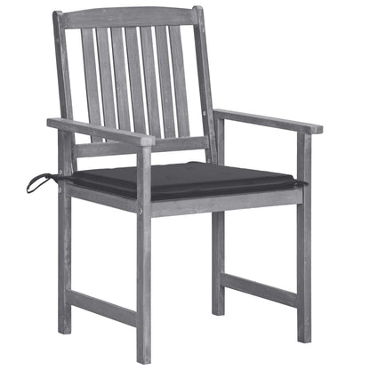 Garden Chairs with Cushions 8 pcs in Solid Gray Acacia