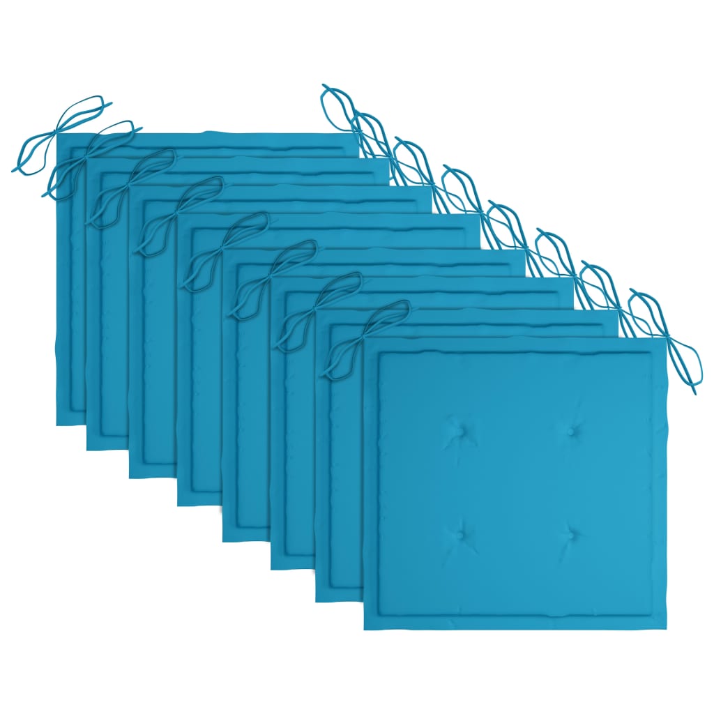 Sedie da Giardino con Cuscini 8 pz in Massello di Acacia Grigie - homemem39