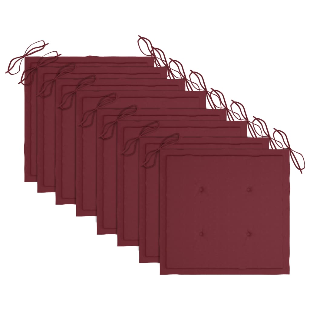 Sedie da Giardino con Cuscini 8 pz in Massello di Acacia Grigie - homemem39