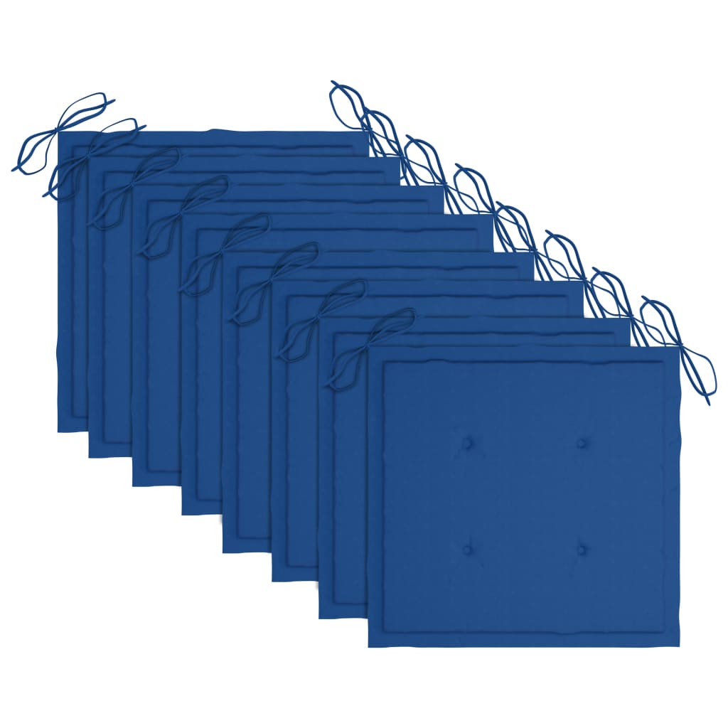 Sedie da Giardino con Cuscini 8 pz in Massello di Acacia Grigie - homemem39