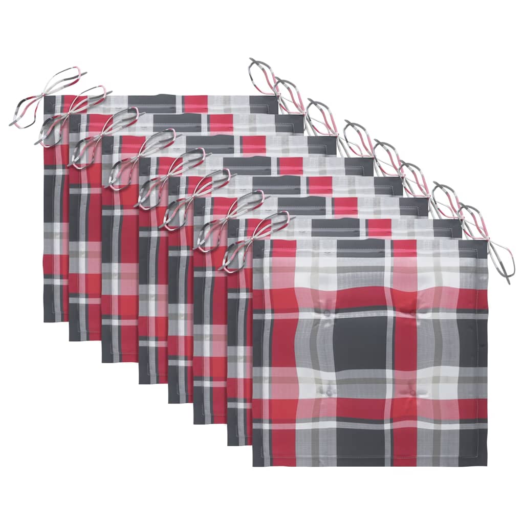 Sedie da Giardino con Cuscini 8 pz in Massello di Acacia Grigie - homemem39