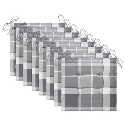 Sedie da Giardino con Cuscini 8 pz in Massello di Acacia Grigie - homemem39