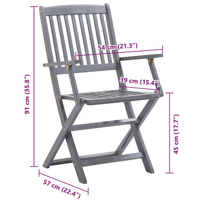 Sedie Pieghevoli 8 pz con Cuscini Massello Acacia