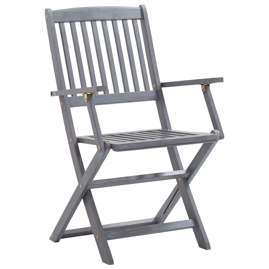 Sedie da Giardino Pieghevoli 8 pz con Cuscini Massello Acacia | homemem39