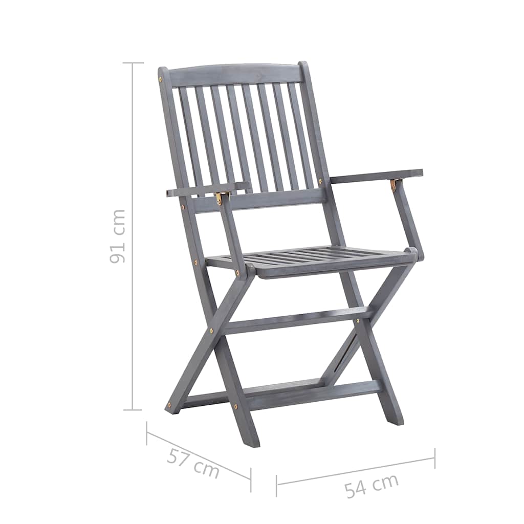 Sedie Pieghevoli 8 pz con Cuscini Massello Acacia
