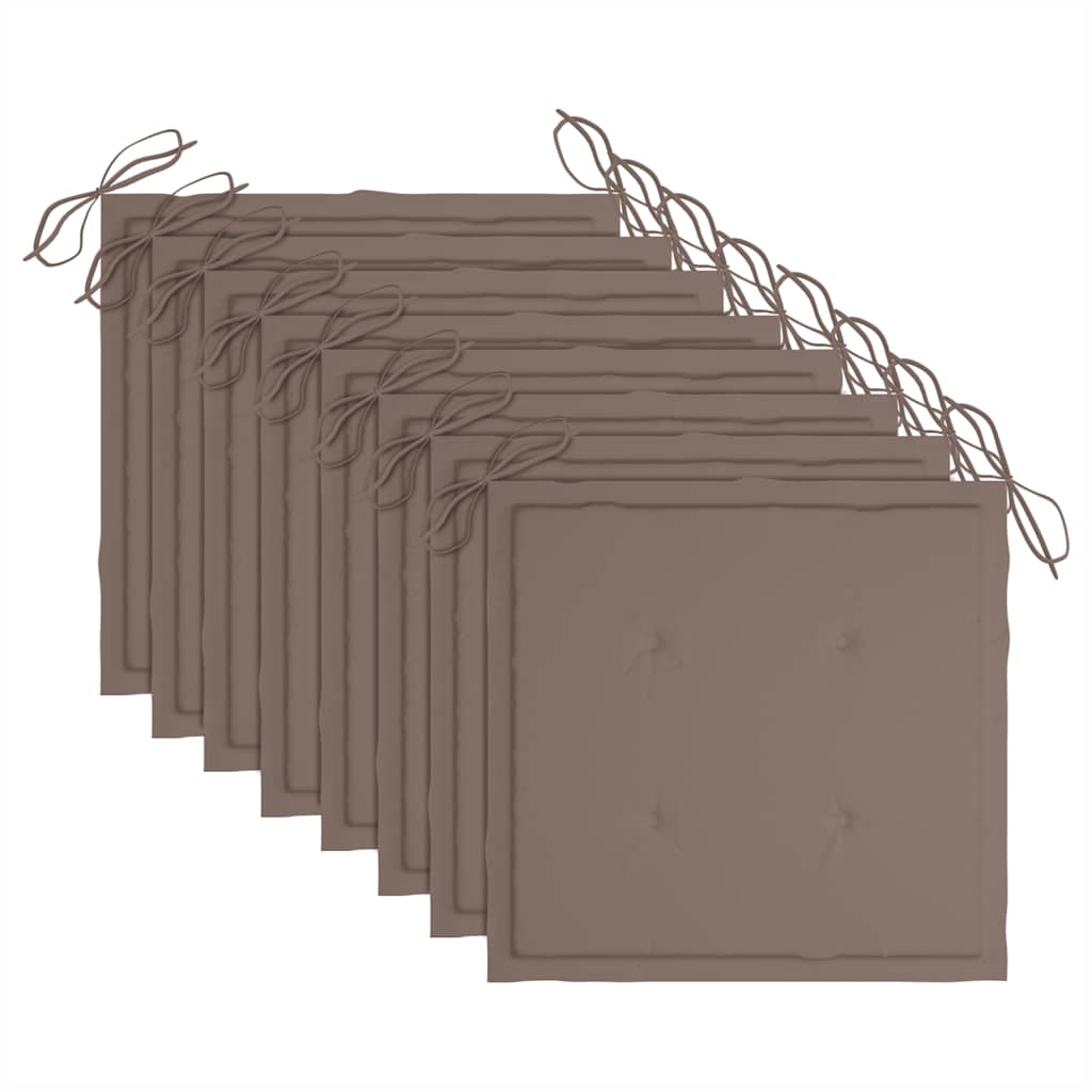 Sedie da Giardino Pieghevoli 8 pz con Cuscini Massello Acacia - homemem39