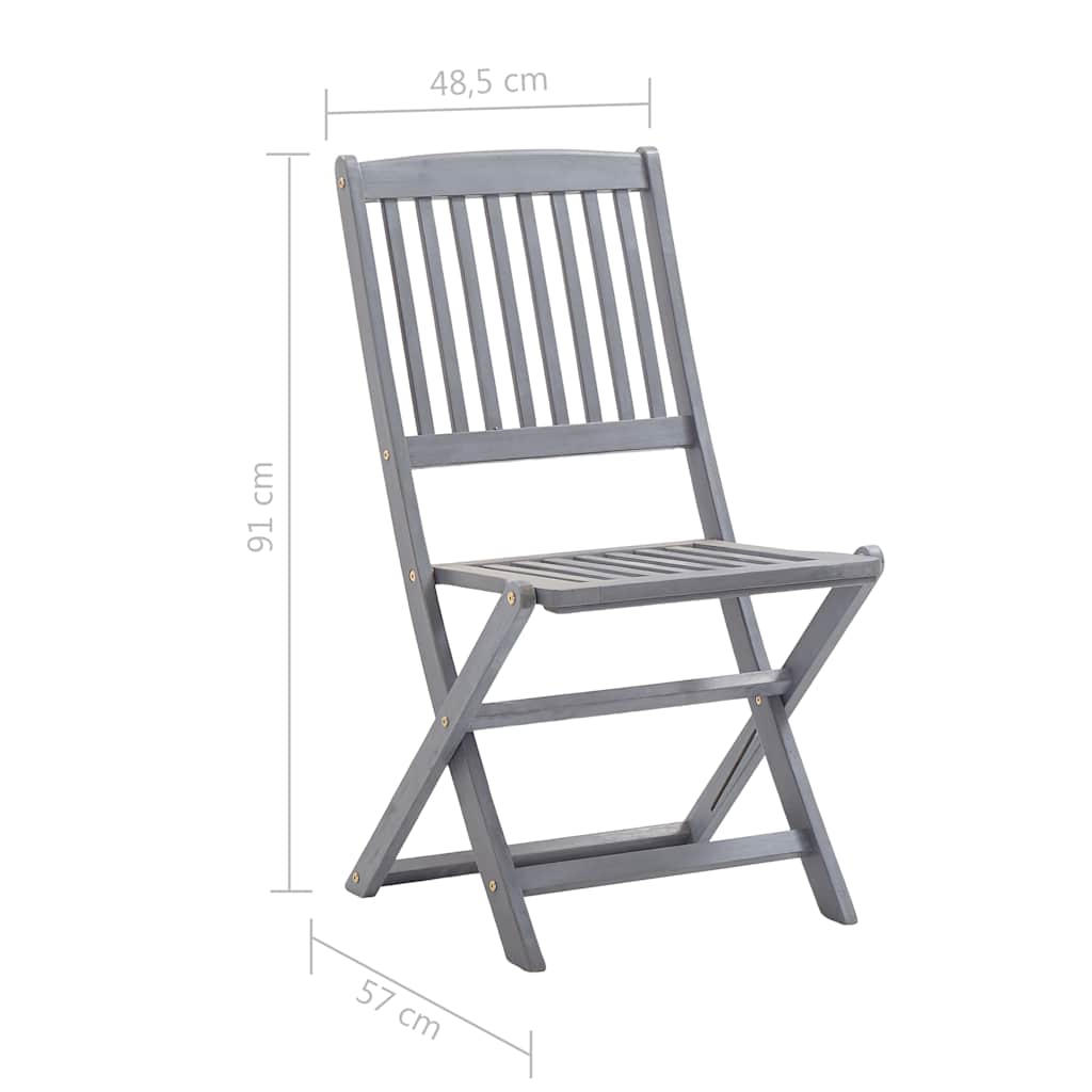 Sedie Pieghevoli 8 pz con Cuscini Massello Acacia