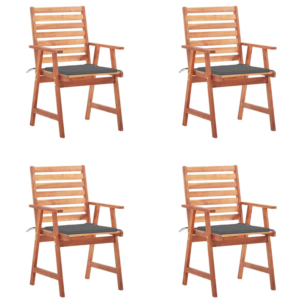 Outdoor Dining Chairs with Cushions 4 pcs Solid Acacia