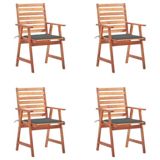 Outdoor Dining Chairs with Cushions 4 pcs Solid Acacia