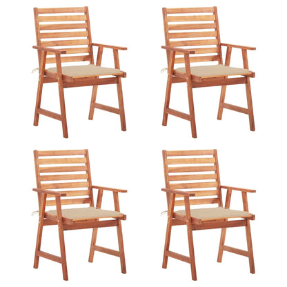 Outdoor Dining Chairs with Cushions 4 pcs Solid Acacia