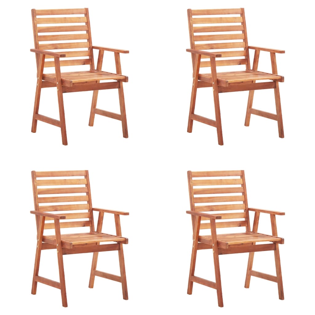 Outdoor Dining Chairs with Cushions 4 pcs Solid Acacia