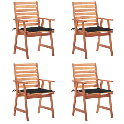 Outdoor Dining Chairs with Cushions 4 pcs Solid Acacia