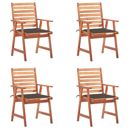 Outdoor Dining Chairs with Cushions 4 pcs Solid Acacia