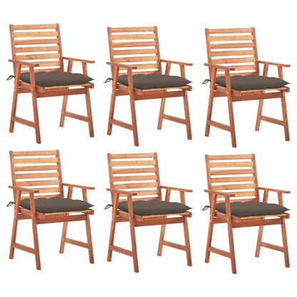 Outdoor Dining Chairs with Cushions 6 pcs Solid Acacia