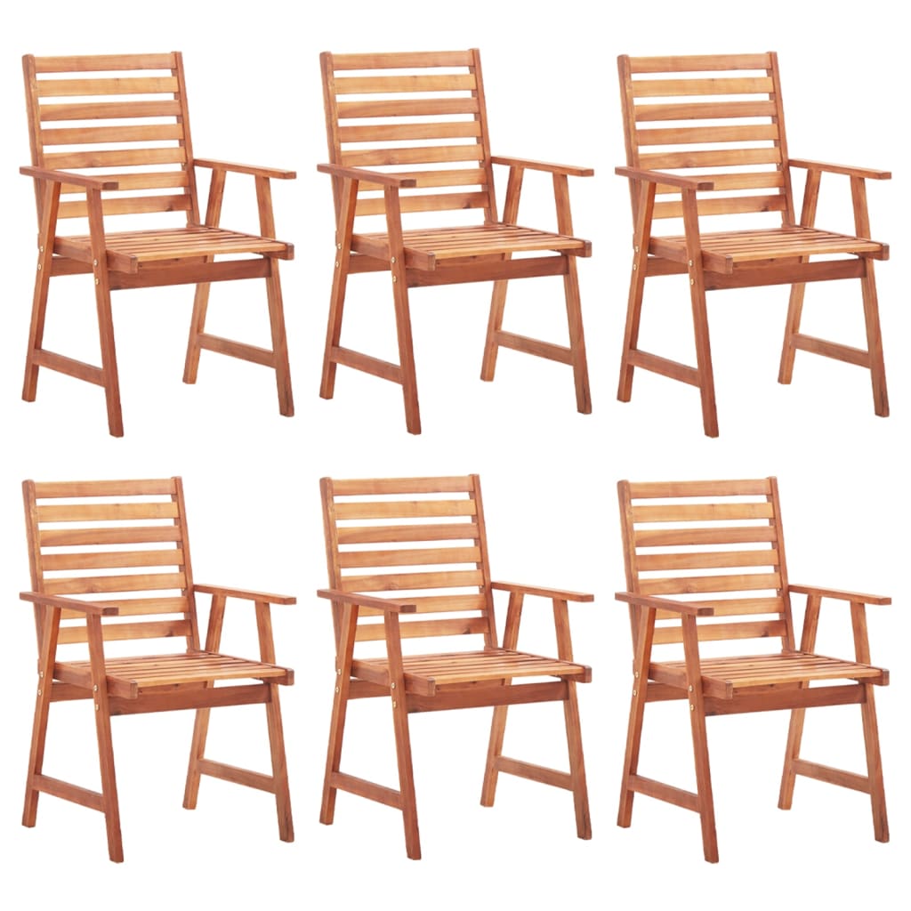 Outdoor Dining Chairs with Cushions 6 pcs Solid Acacia