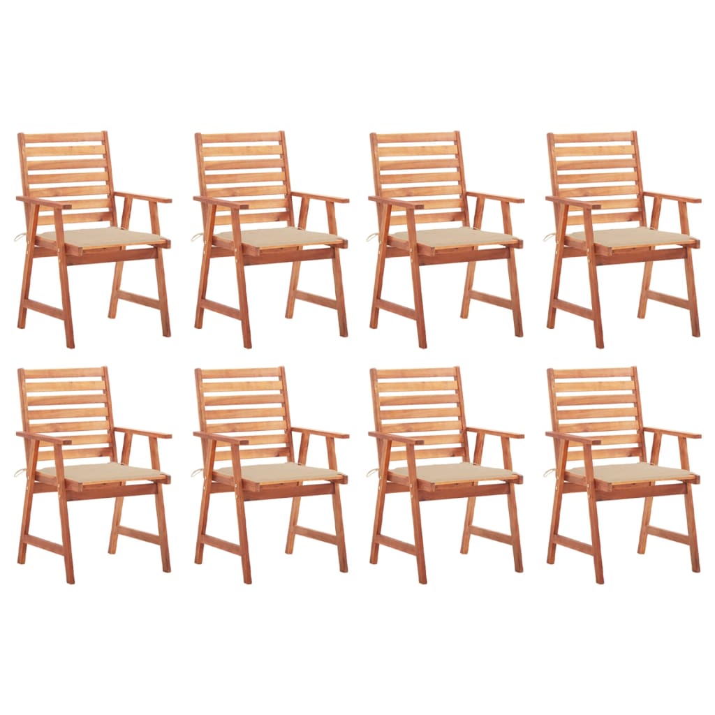 Outdoor Dining Chairs with Cushions 8 pcs Solid Acacia