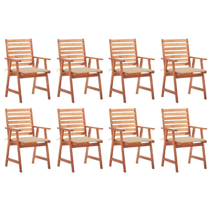 Outdoor Dining Chairs with Cushions 8 pcs Solid Acacia