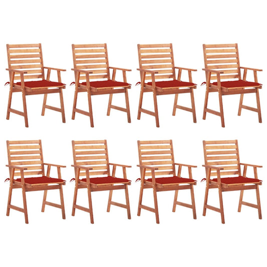 Outdoor Dining Chairs with Cushions 8 pcs Solid Acacia