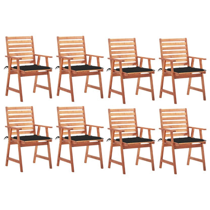 Outdoor Dining Chairs with Cushions 8 pcs Solid Acacia