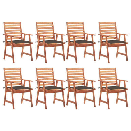 Outdoor Dining Chairs with Cushions 8 pcs Solid Acacia