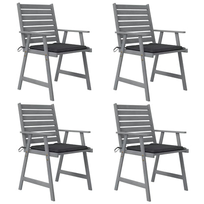 Outdoor Dining Chairs with Cushions 4 pcs Solid Acacia Wood