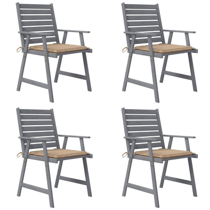 Outdoor Dining Chairs with Cushions 4 pcs Solid Acacia Wood