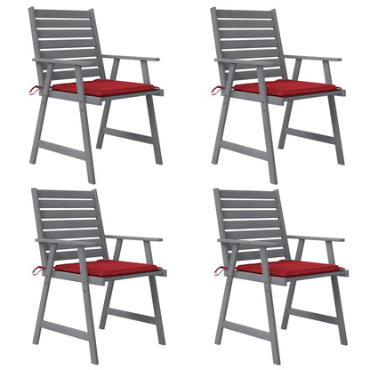 Outdoor Dining Chairs with Cushions 4 pcs Solid Acacia Wood