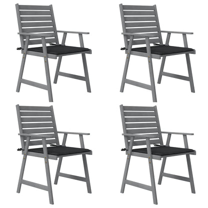 Outdoor Dining Chairs with Cushions 4 pcs Solid Acacia Wood