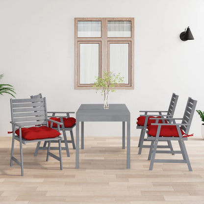 Sedie Pranzo per Esterni con Cuscini 4 pz Legno Massello Acacia