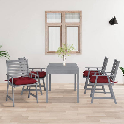 Sedie Pranzo per Esterni con Cuscini 4 pz Legno Massello Acacia