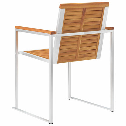 Sedie da Giardino con Cuscini 4 pz in Legno Massello di Acacia | homemem39