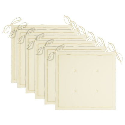 Sedie da Giardino con Cuscini 6 pz in Legno Massello di Acacia - homemem39