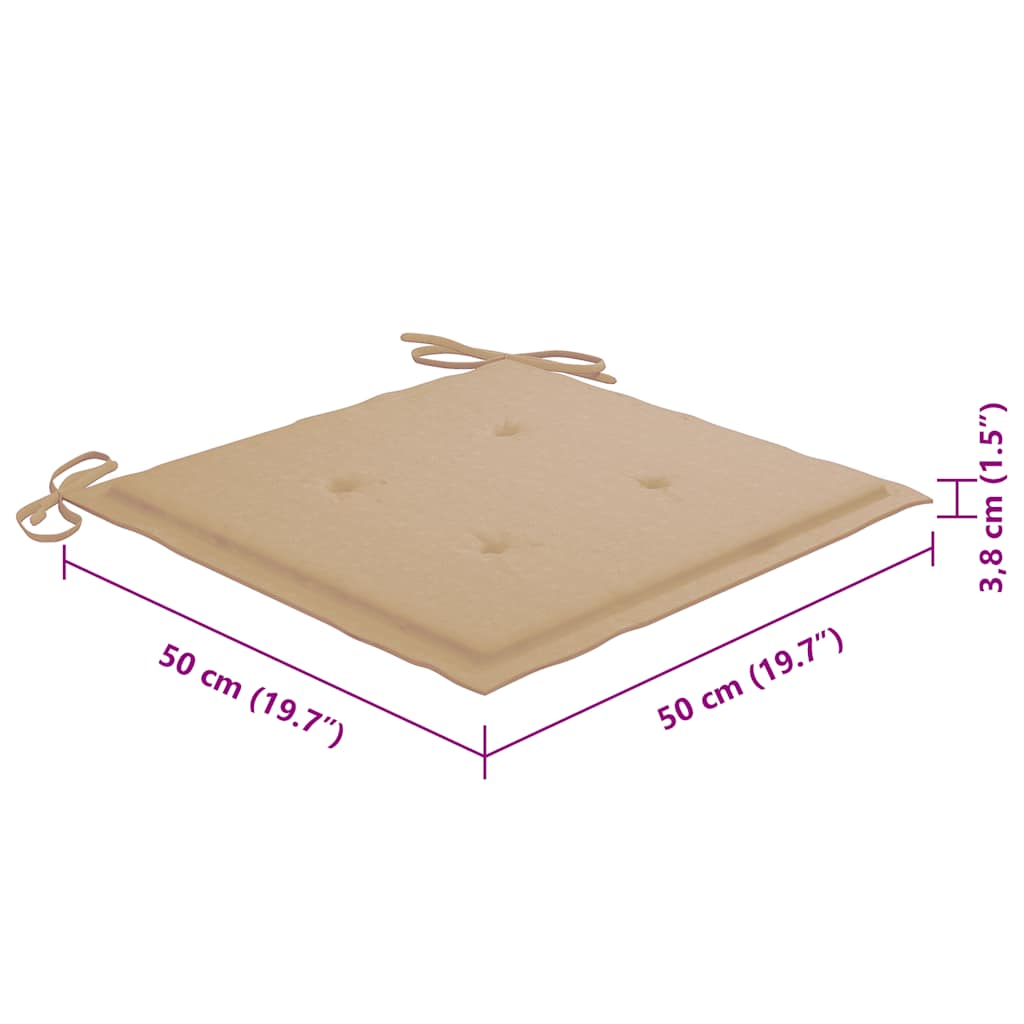 Sedie da Giardino con Cuscini 6 pz in Legno Massello di Acacia - homemem39