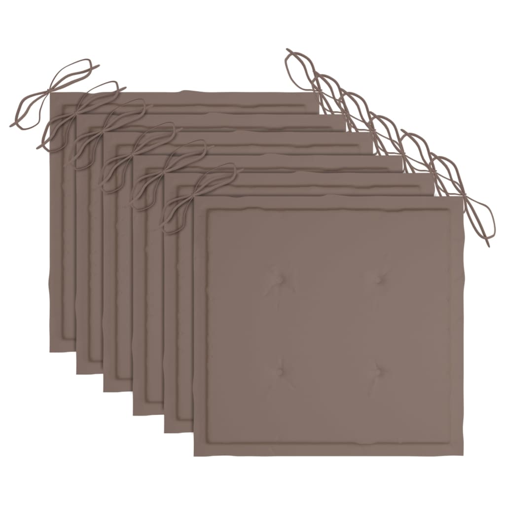 Sedie da Giardino con Cuscini 6 pz in Legno Massello di Acacia - homemem39