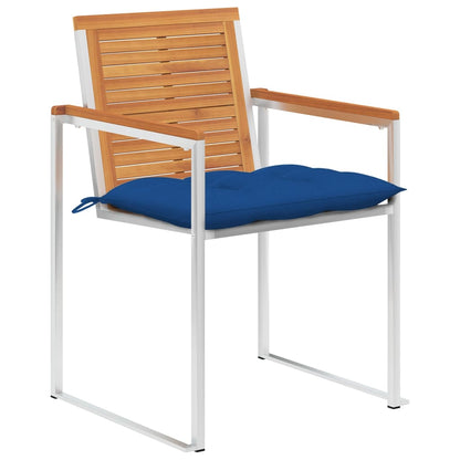 Sedie da Giardino con Cuscini 6 pz in Legno Massello di Acacia - homemem39