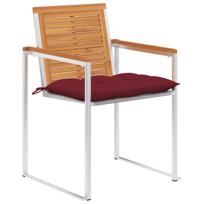 Sedie da Giardino con Cuscini 8 pz in Legno Massello di Acacia - homemem39