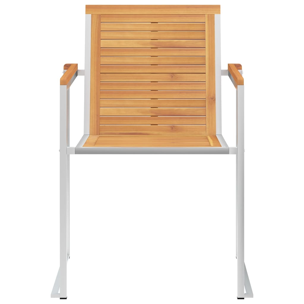 Sedie da Giardino 4 pz Legno Massello di Teak e Acciaio Inox - homemem39