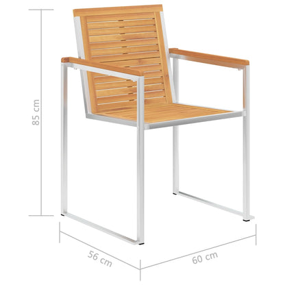 Sedie da Giardino 8 pz Legno Massello di Teak e Acciaio Inox - homemem39