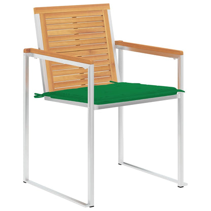 Sedie da Giardino con Cuscini 4 pz in Legno Massello di Teak - homemem39