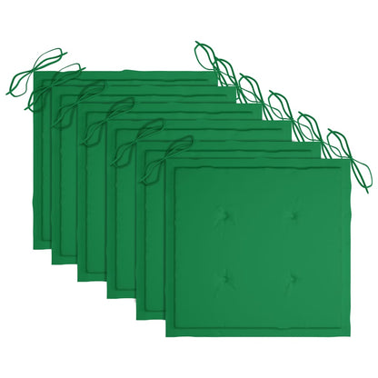 Sedie da Giardino con Cuscini 6 pz in Legno Massello di Teak