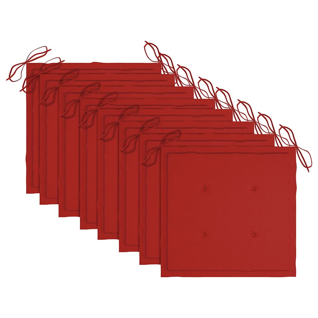 Sedie da Giardino con Cuscini 8 pz in Legno Massello di Teak - homemem39