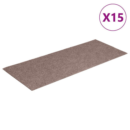 Tappetini per scale autoadesivi 15 pz 60x25 cm marrone chiaro rettangolari | homemem39