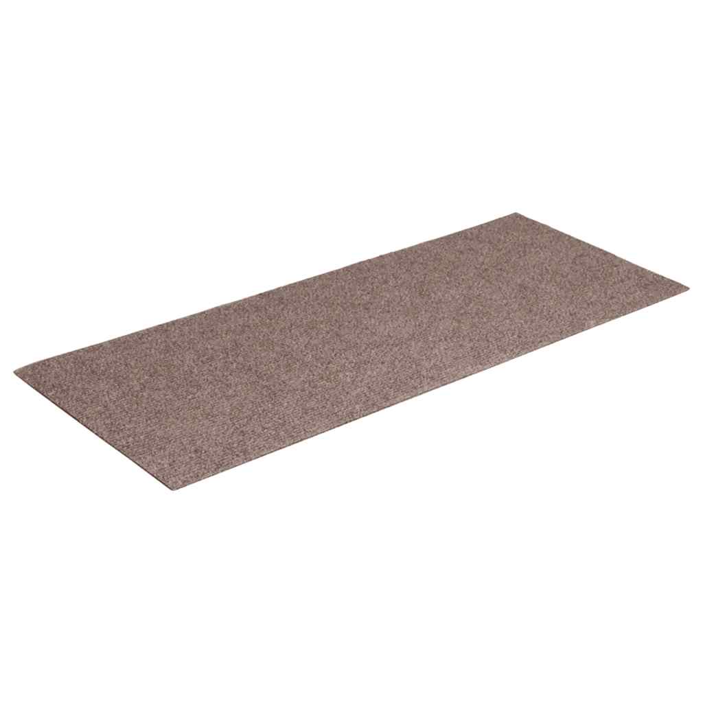Tappetini per scale autoadesivi 15 pz 60x25 cm marrone chiaro rettangolari | homemem39