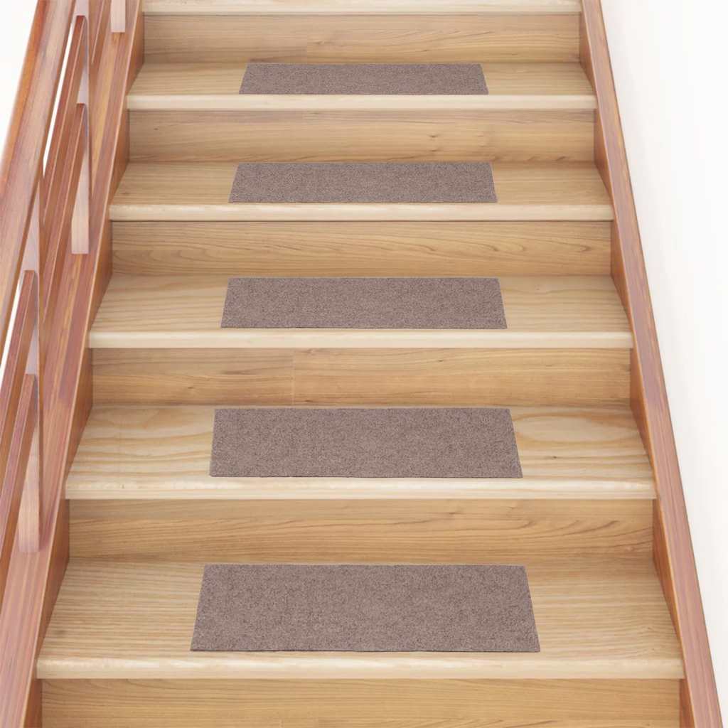 Tappetini per scale autoadesivi 15 pz 60x25 cm marrone chiaro rettangolari | homemem39