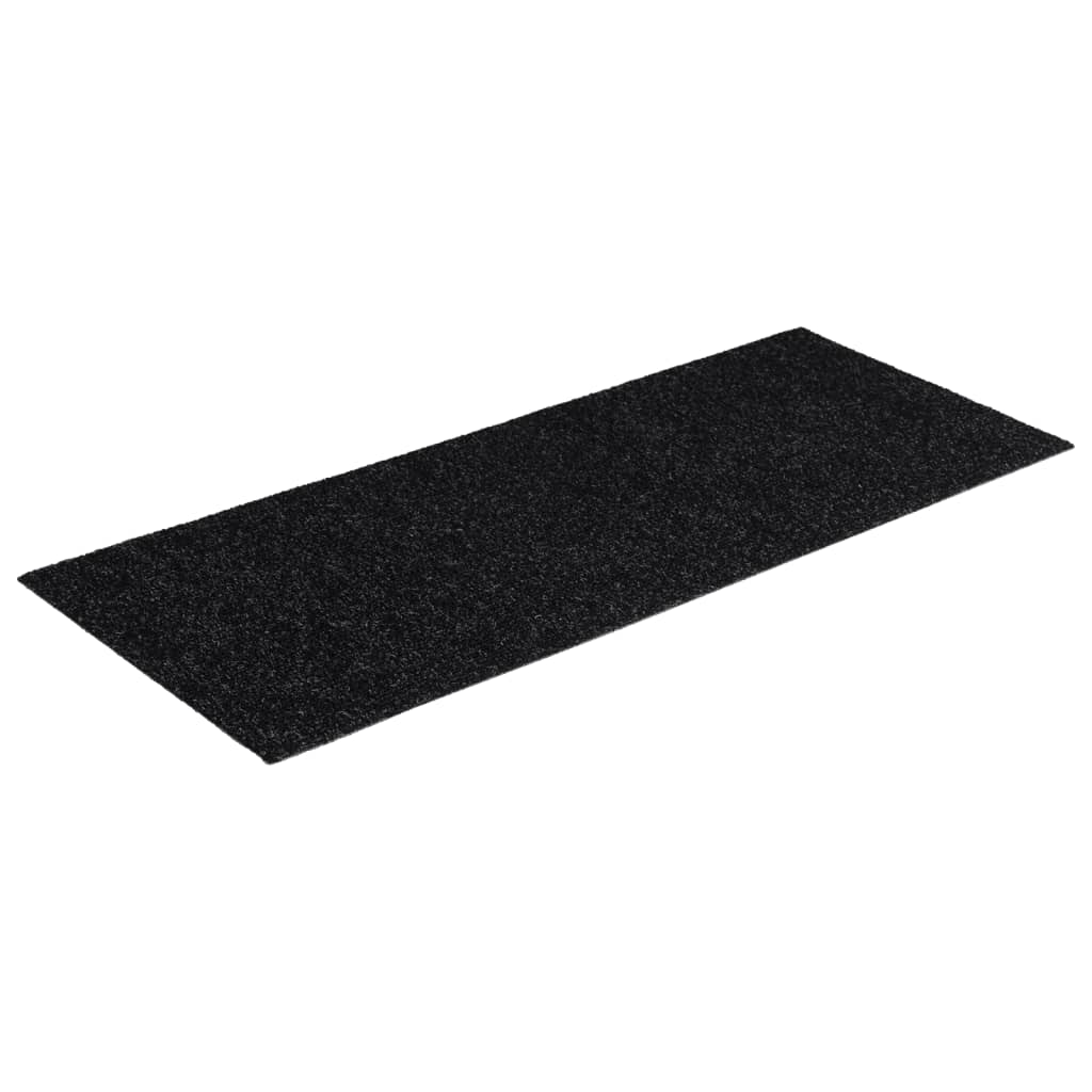 Tappetini per scale autoadesivi 15 pz 60x25 cm neri rettangolari | homemem39