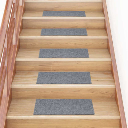 Tappetini per scale autoadesivi 15 pz 60x25 cm grigio chiaro rettangolari | homemem39