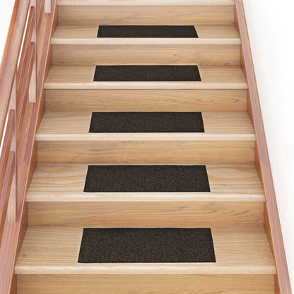 Tappetini per scale autoadesivi 15 pz 60x25 cm marrone scuro rettangolari | homemem39