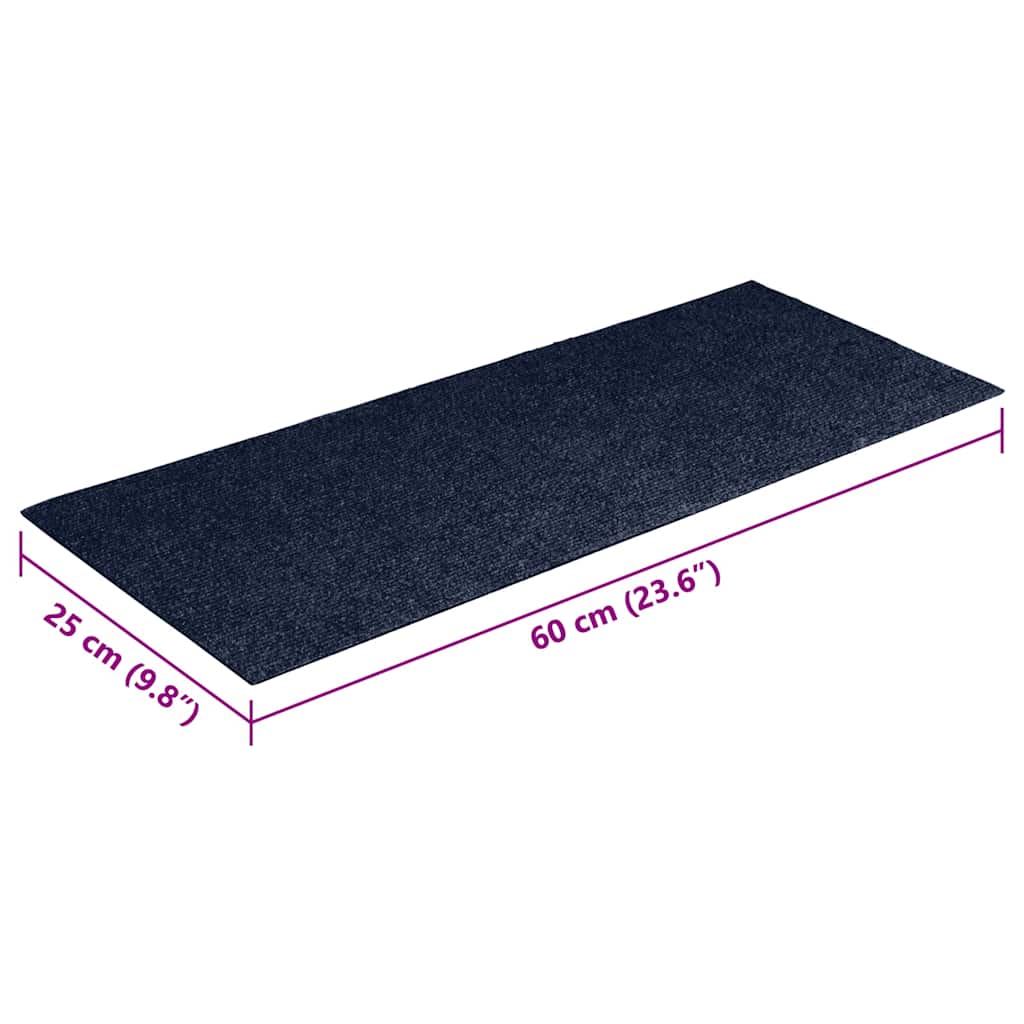 Tappetini per scale autoadesivi 15 pz 60x25 cm blu navy rettangolari | homemem39