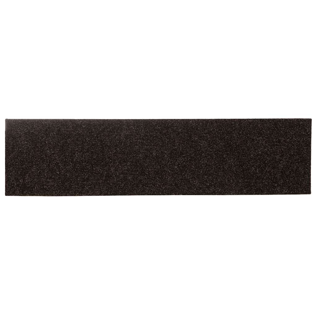 Tappetini per scale autoadesivi 15 pz 76x20 cm marrone scuro rettangolari - homemem39